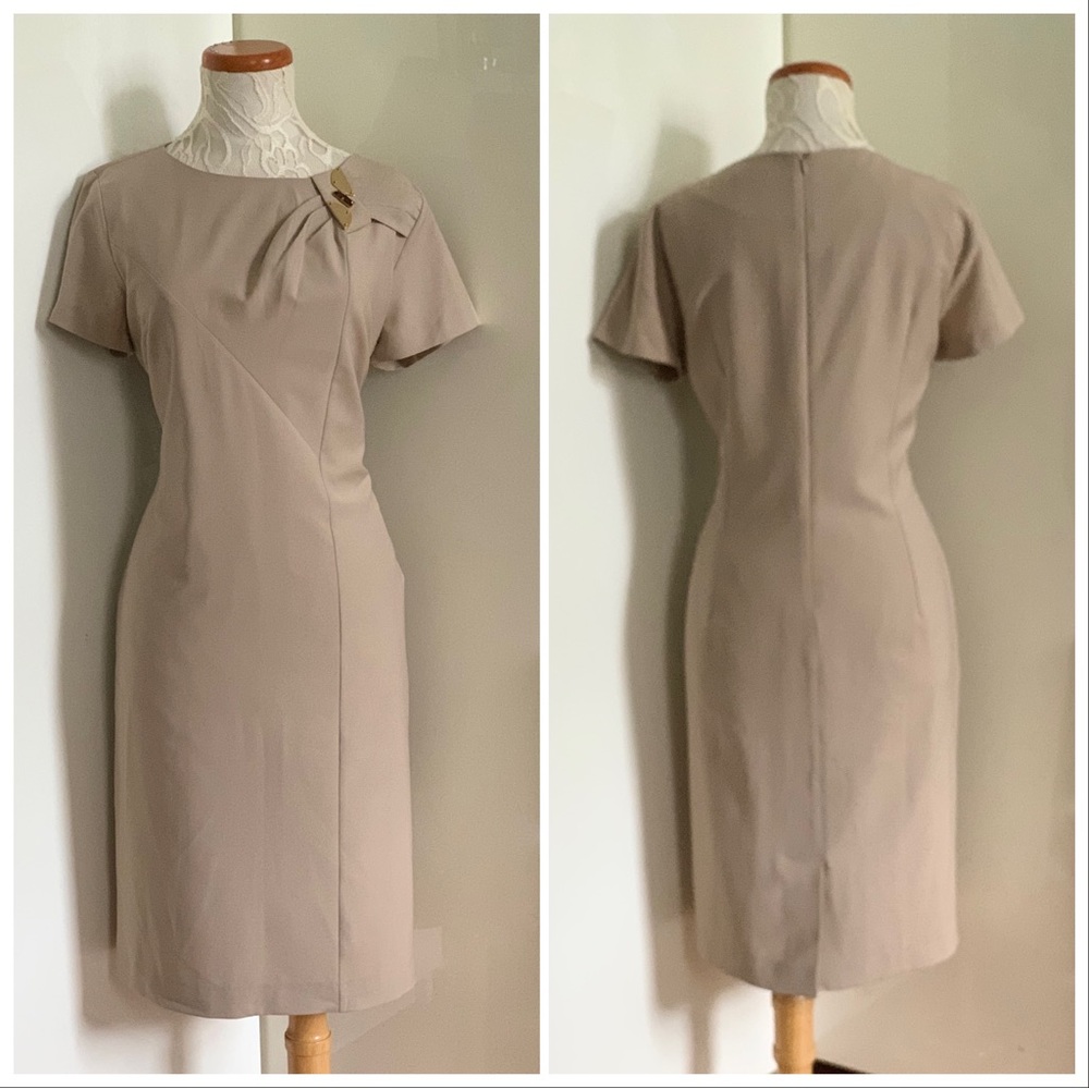 GIZIA Wool Blend Midi Dress Professional Office sz 42 8